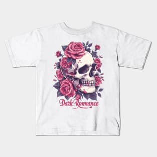 Dark Romance: Love Blooms with Skull and Roses Kids T-Shirt